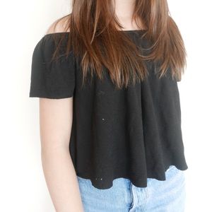 Black off the shoulder blouse